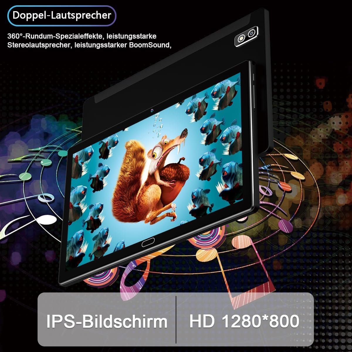 Планшет 10.1" KADYBE D118 4/64Gb 4G 2-SIM 8 ядер Android 13 6000 mAh Чорний, фото №2