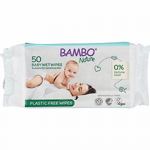 Детские органические салфетки Bambo Nature, 50 штук в упаковке - Фото 1