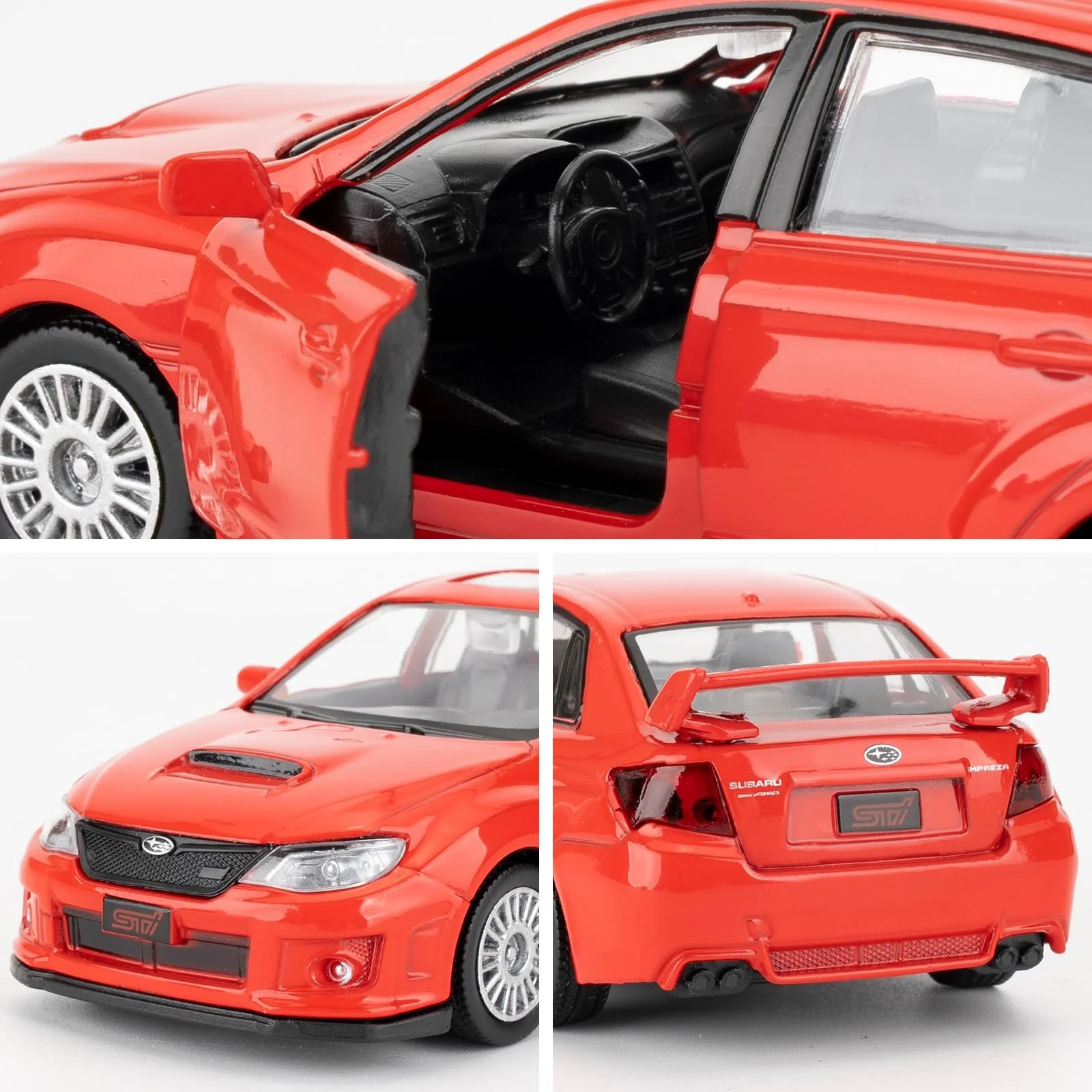 Модель автомобиля Subaru WRX STI 2010, 1/36, игрушечный автомобиль из алюминия с функцией ралли, игрушечная модель для досуга, автомобильные подарки для мальчиков и девочек, красный, фото №4