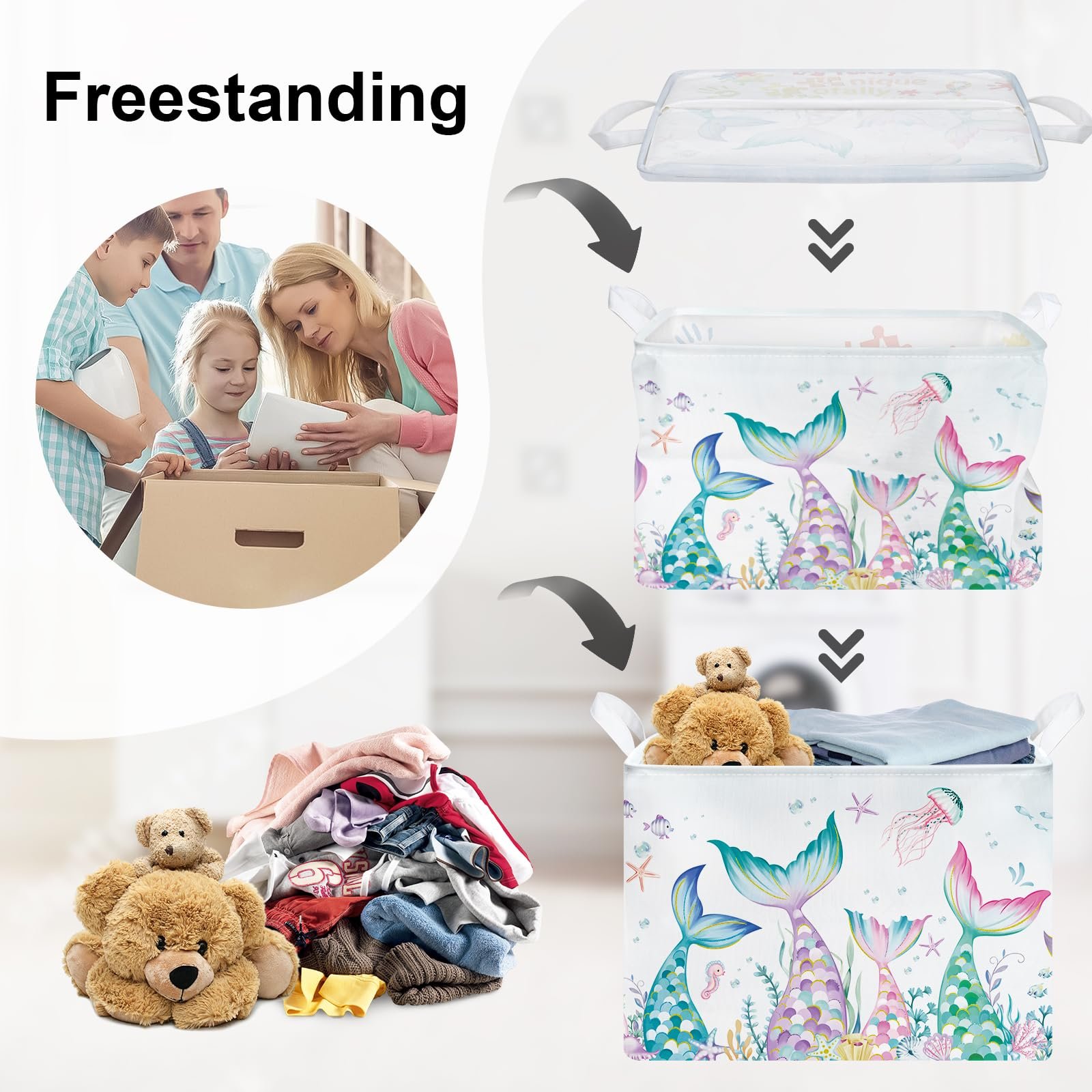 Корзина для игрушек Детская HUUMONSS Хвост Русалки для девочек Большая, фото №3