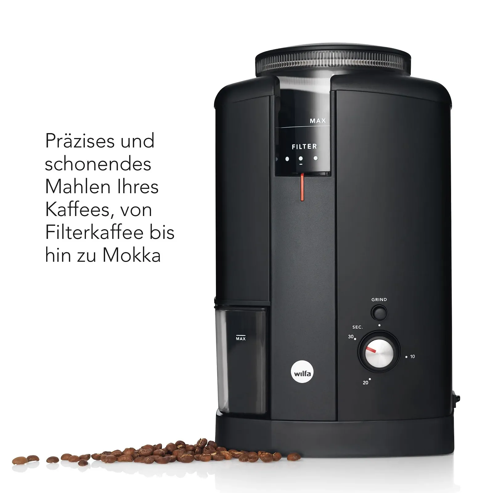 Электрическая кофемолка Wilfa Svart Aroma CGWS-130B 40 мм нержавеющая сталь, фото №4 Электрическая кофемолка Wilfa Svart Aroma CGWS-130B 40 мм нержавеющая сталь, фото №4