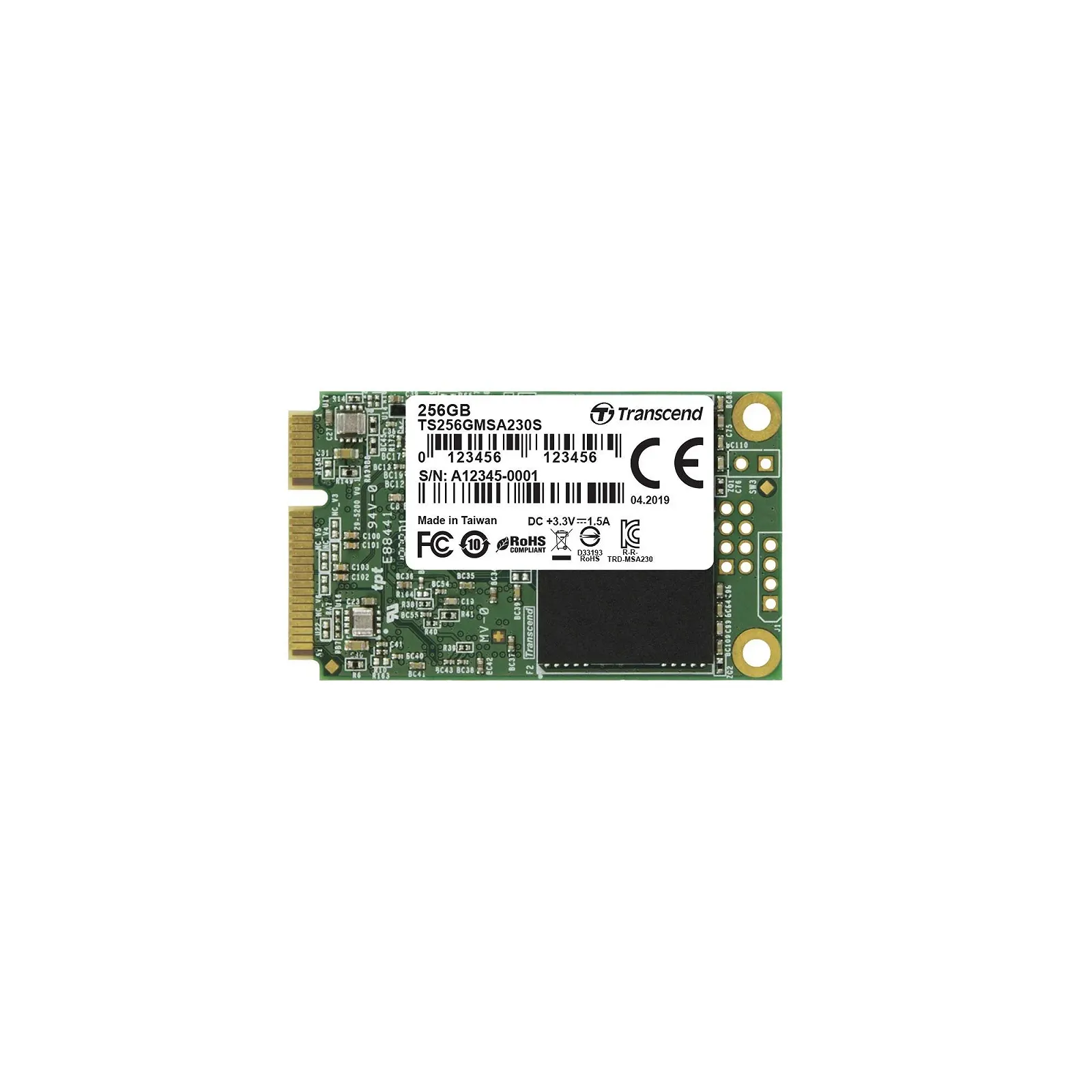 Внутренний SSD Transcend MSA230S 256 ГБ mSATA III 3D TLC, фото №5 Внутренний SSD Transcend MSA230S 256 ГБ mSATA III 3D TLC, фото №5