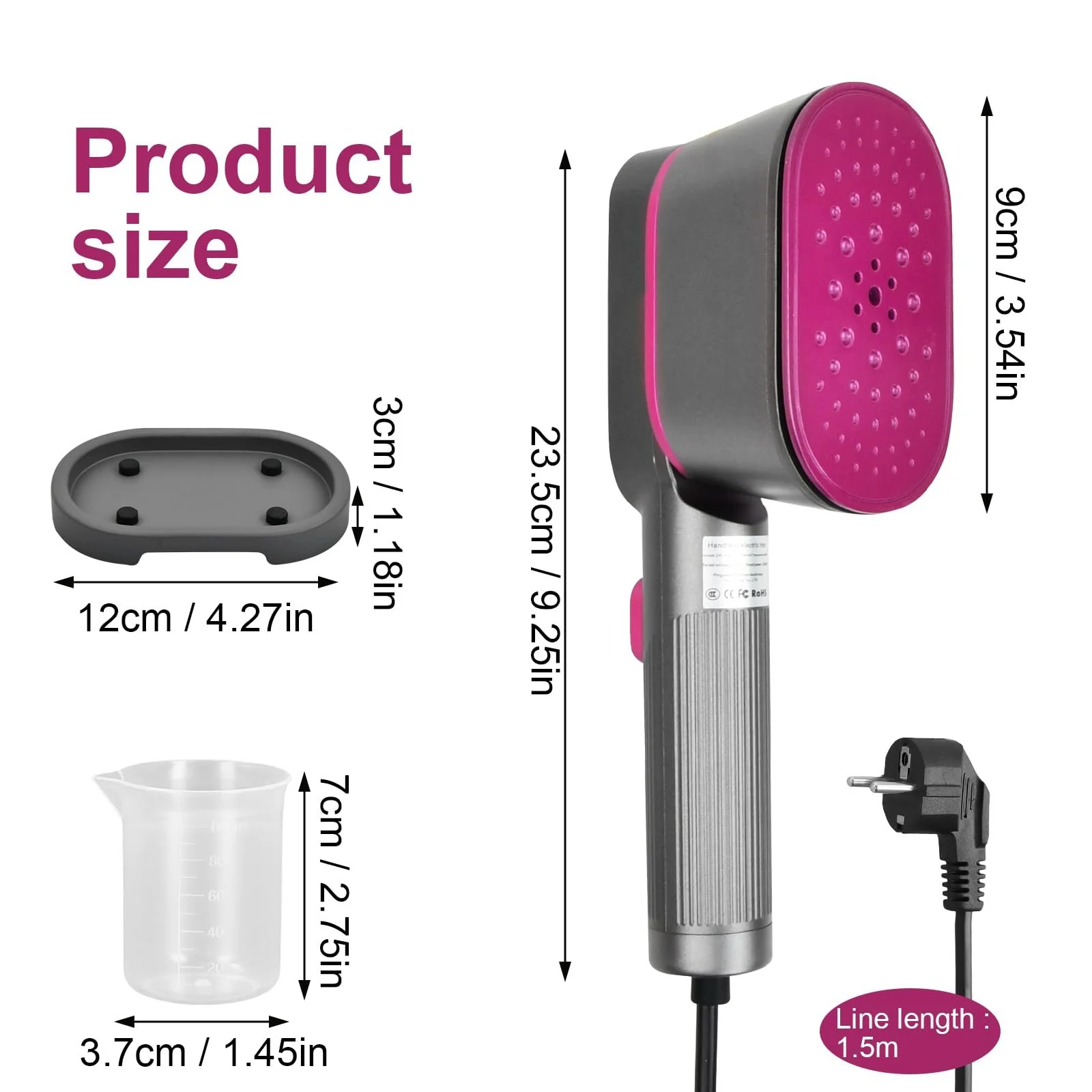 Вертикальний відпарювач Litinliv Travel Steamer 1000W 60ml Компактний, фото №2