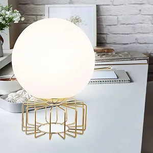 Настільна лампа etc-shop 15 см латунь метал скло опал synthetic.ua - Фото 1