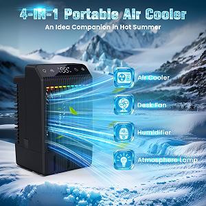 Мобільний міні-кондиціонер 4 рівні швидкості 1 L з підсвічуванням synthetic.ua - Фото 1