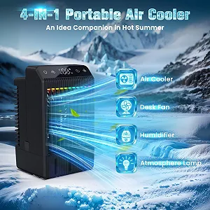 Мобильный мини-кондиционер 4 уровня скорости 1 L с подсветкой synthetic.ua - Фото 1