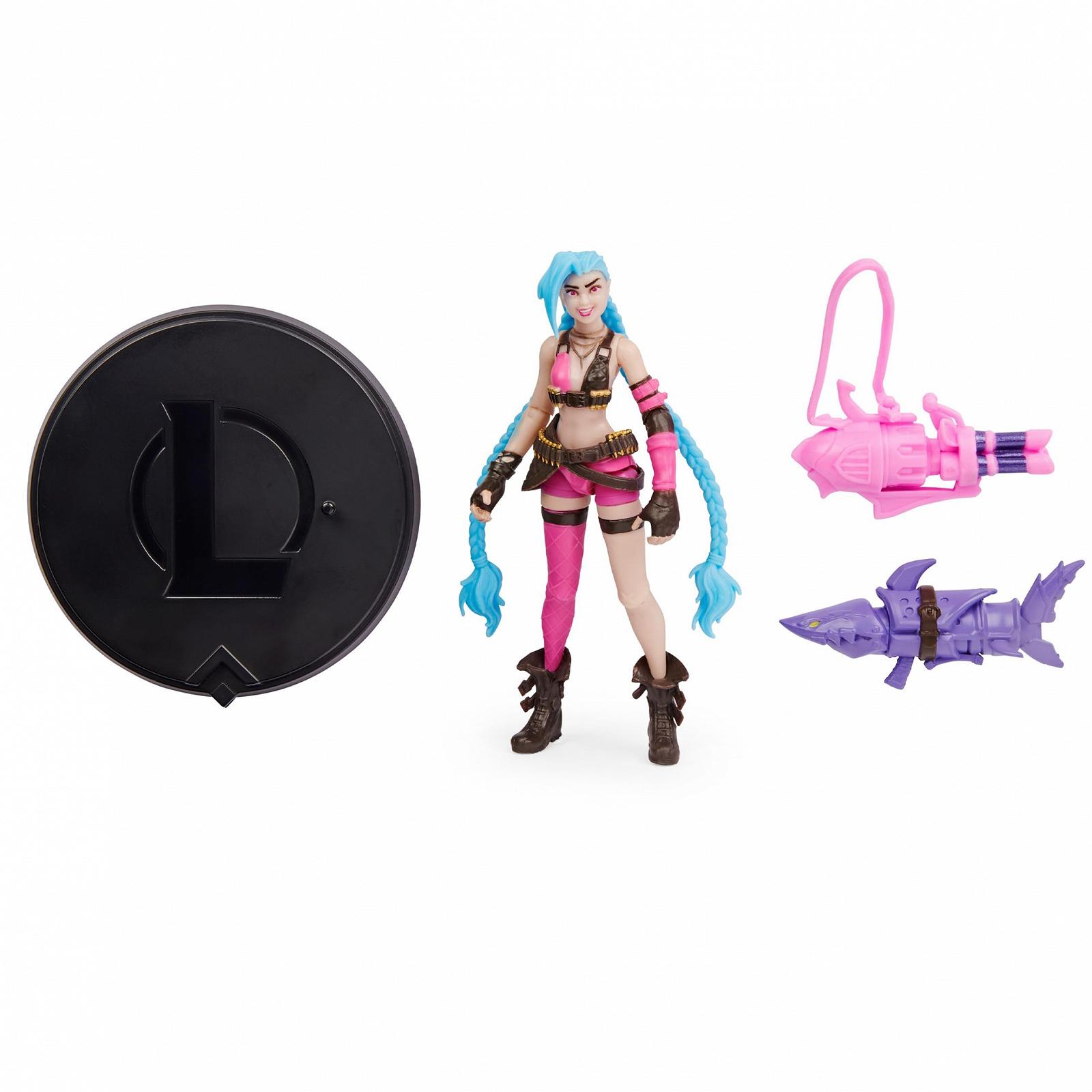 Фігурка League of Legends Jinx 10 см з 2 видами зброї (Bones & Peng-Peng) та виставковою базою, фото №5