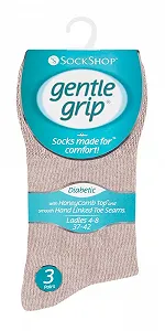 Шкарпетки Gentle Grip Без гумки та швів, без тиску, з мереживом, для жінок, для діабетиків, розмір 37-42 EU, 6 пар synthetic.ua - Фото 1