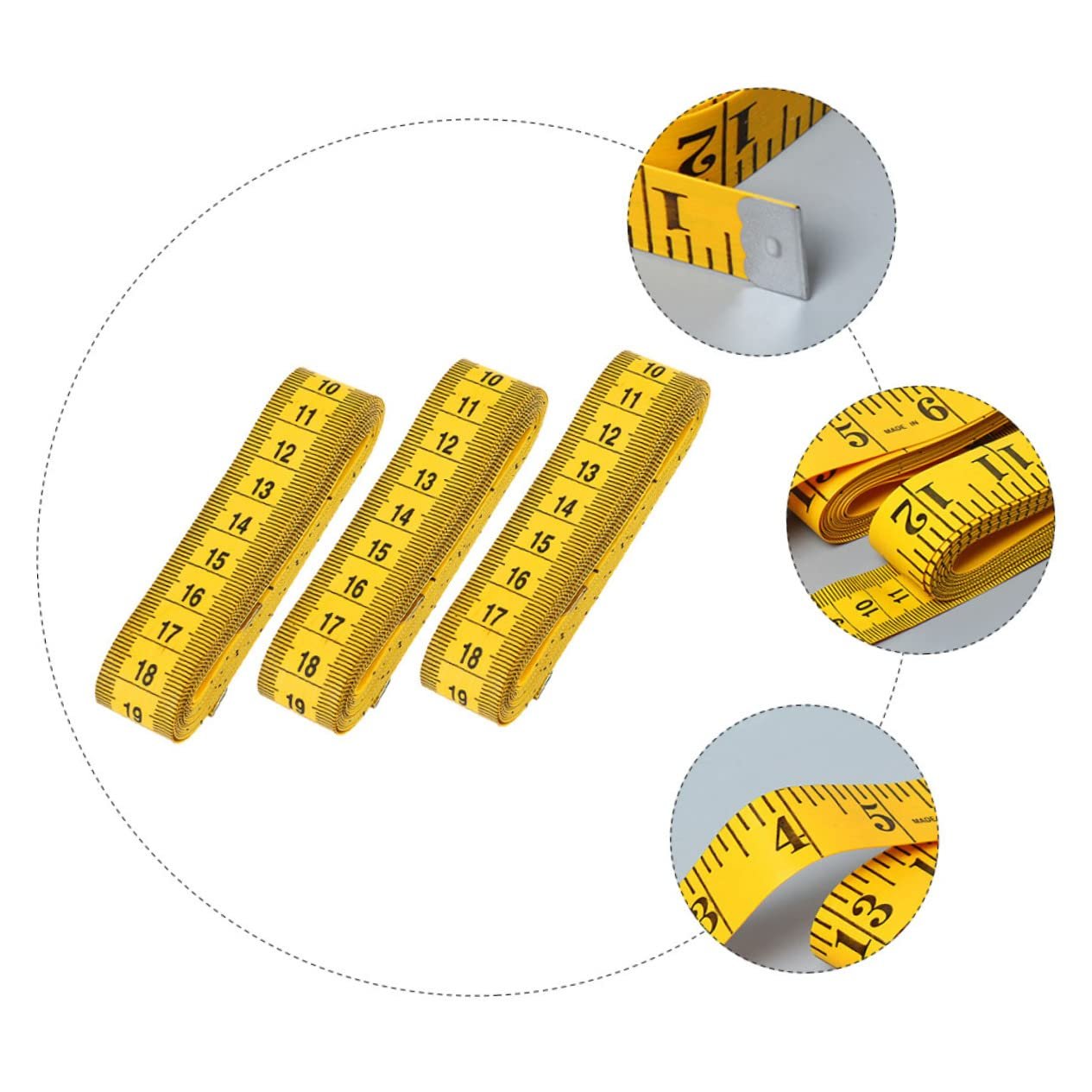 М'яка Рулетка KITANDOVE Двостороння Жовта, фото №4