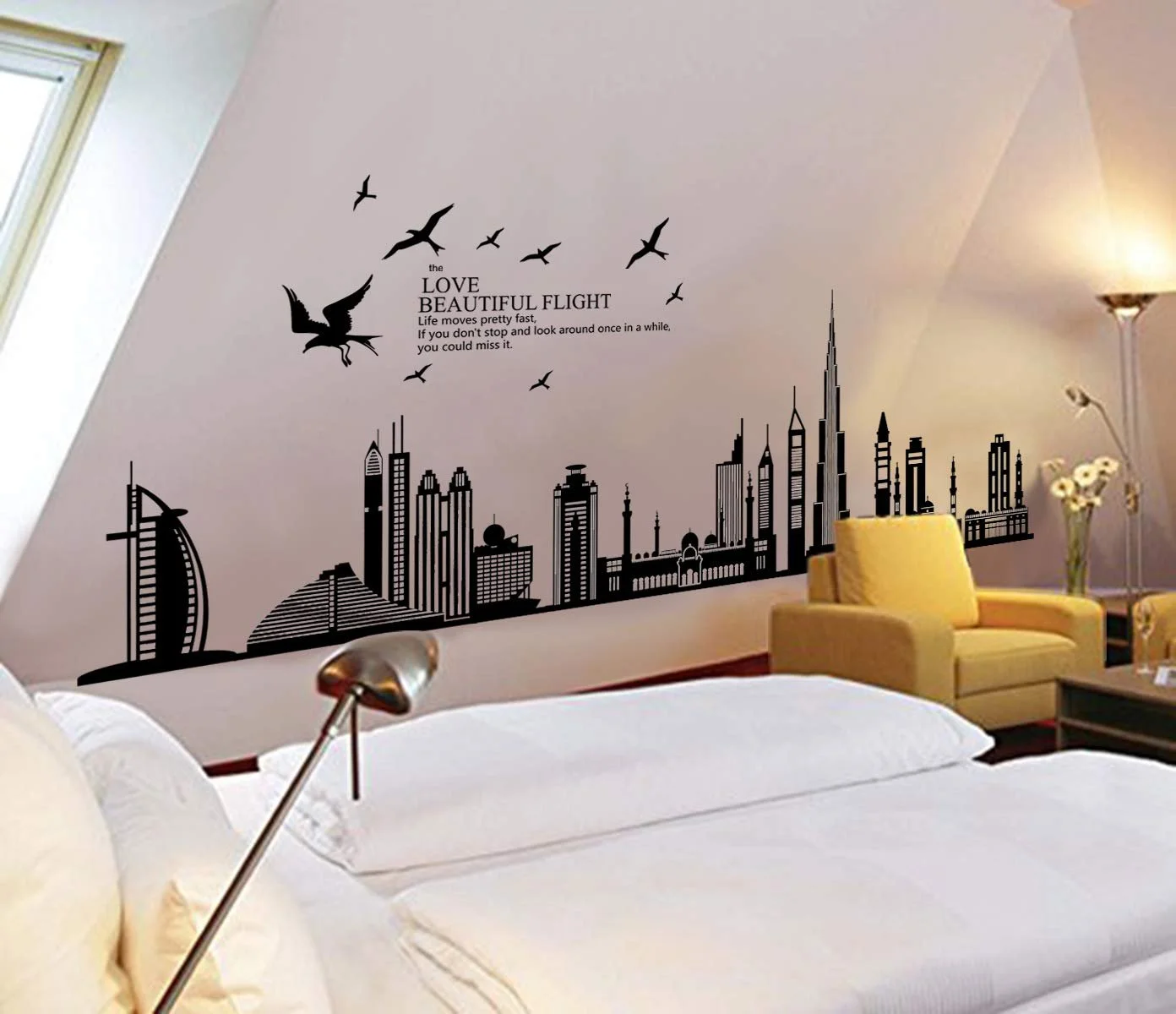 Наклейка на стіну Силует міста Хмарочоси Чорний, фото №4 Наклейка на стіну Силует міста Хмарочоси Чорний, фото №4