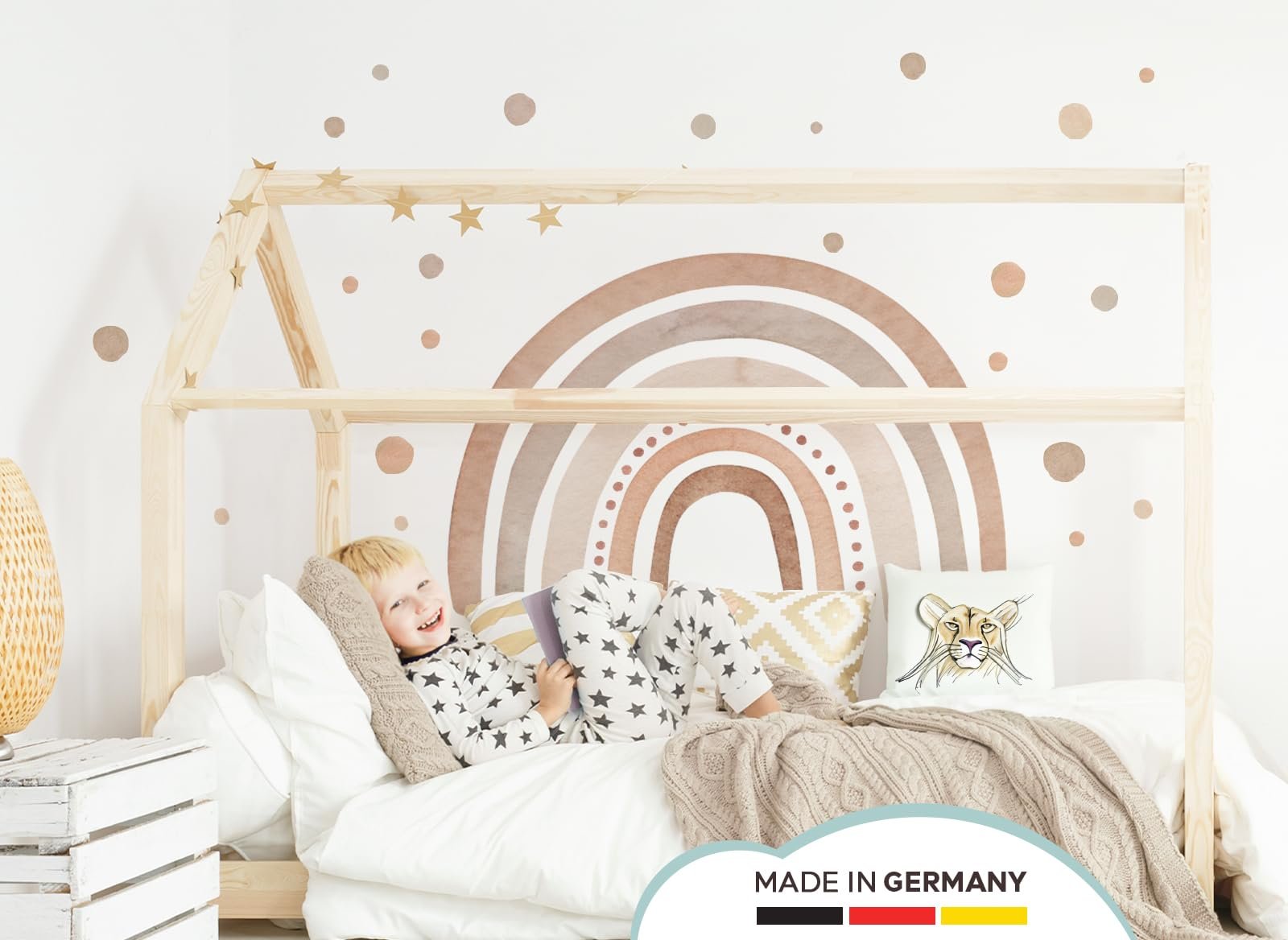 Наклейка на стену Little Deco DL5006 M Радуга с точками Коричневый, фото №2