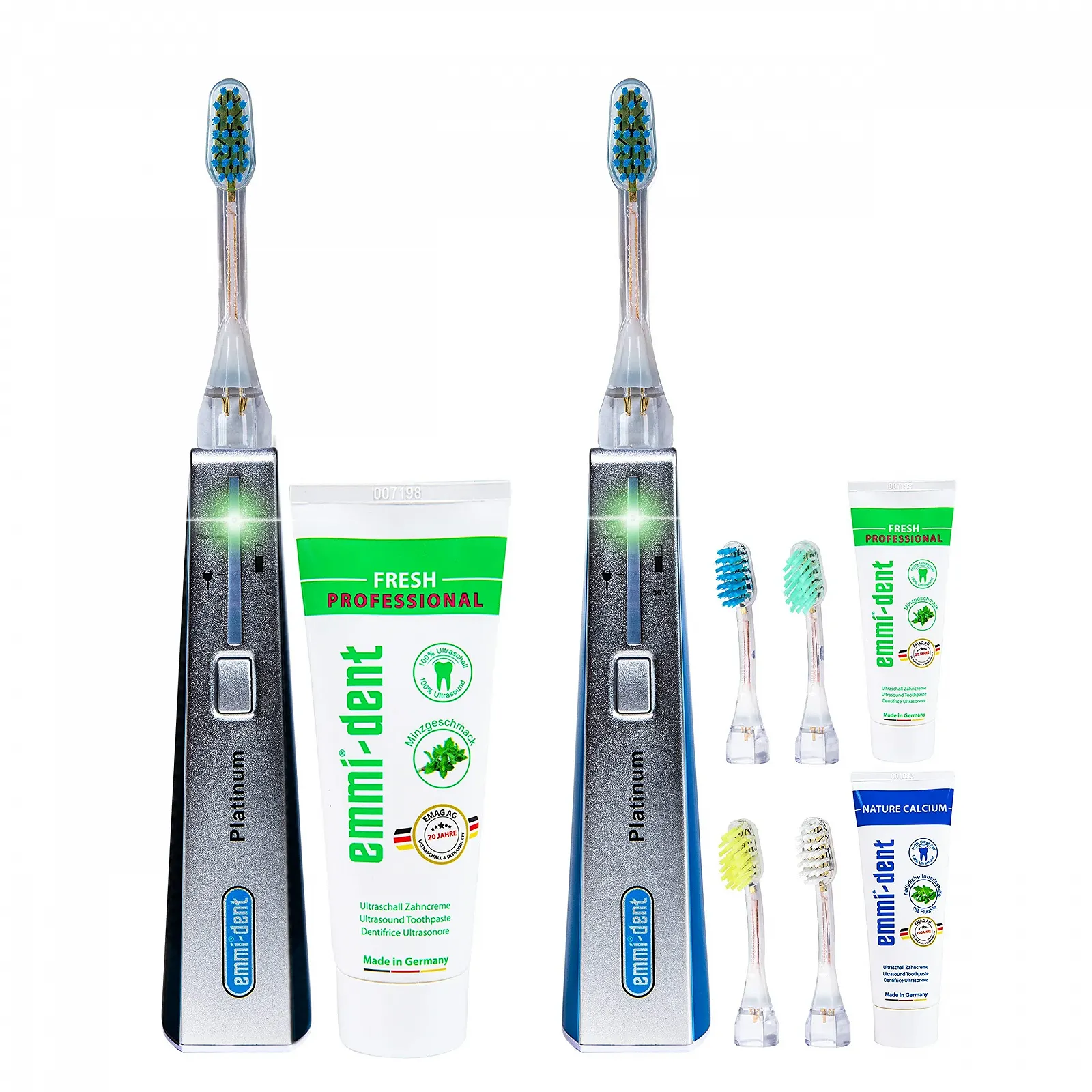 Ультразвуковая зубная щетка emmi-dent Platinum Blue, фото №1