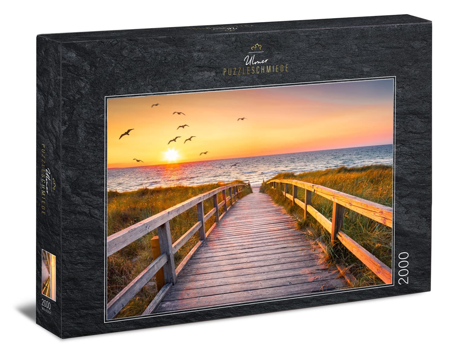 Пазл Ulmer Puzzleschmiede Вечерний час на Зильте 2000 деталей Мотив Северного моря с закатом над дюнами на пляже Зильта, Германия, фото №1 Пазл Ulmer Puzzleschmiede Вечерний час на Зильте 2000 деталей Мотив Северного моря с закатом над дюнами на пляже Зильта, Германия, фото №1