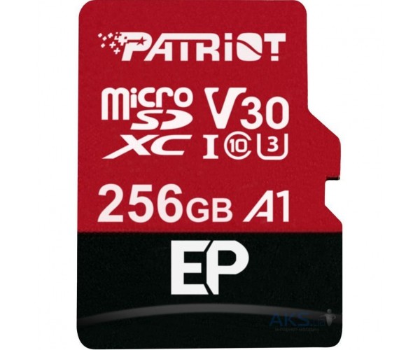 Карта пам'яті PATRIOT 256 GB microSDXC UHS-I U3 V30 A1 EP SD адаптер PEF256GEP31MCX, фото №2