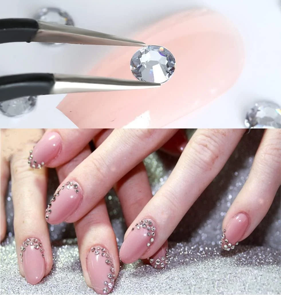 Стразы Плоские для ногтей Блестящие Камни для дизайна ногтей 2 мм, 3 мм, 4 мм Розовый, 1500 шт, фото №5