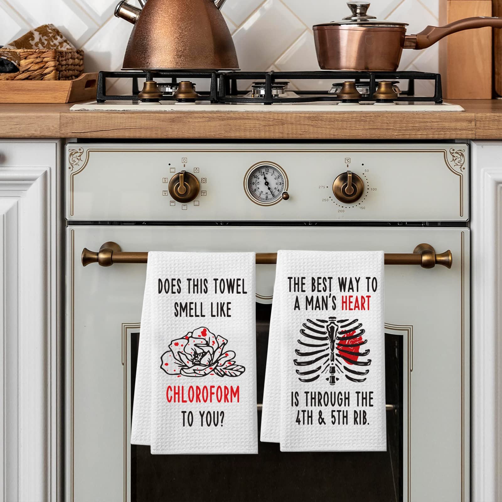 Набір кухонних та ванних рушників Funny Gothic This Towel Smells Like 2 шт. готичні, фото №4