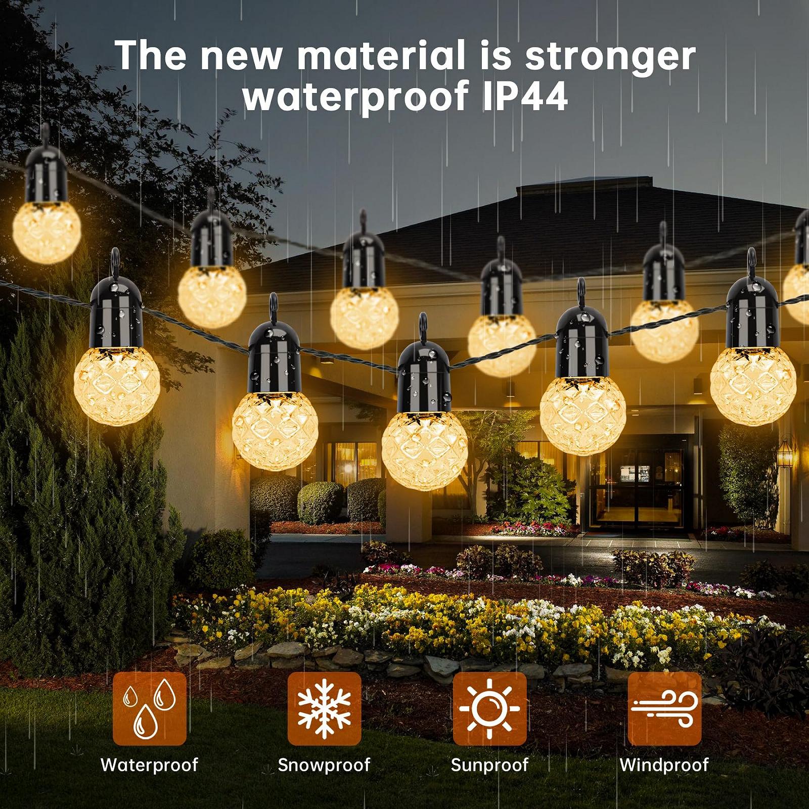 Гірлянда Sylvwin G40 Вулична 15 м, 25 LEDs, 8 режимів, Сонячна, USB зарядка, фото №5