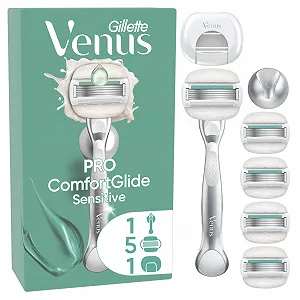 Женская бритва Gillette Venus Pro ComfortGlide Sensitive с 5 лезвиями - Фото 1