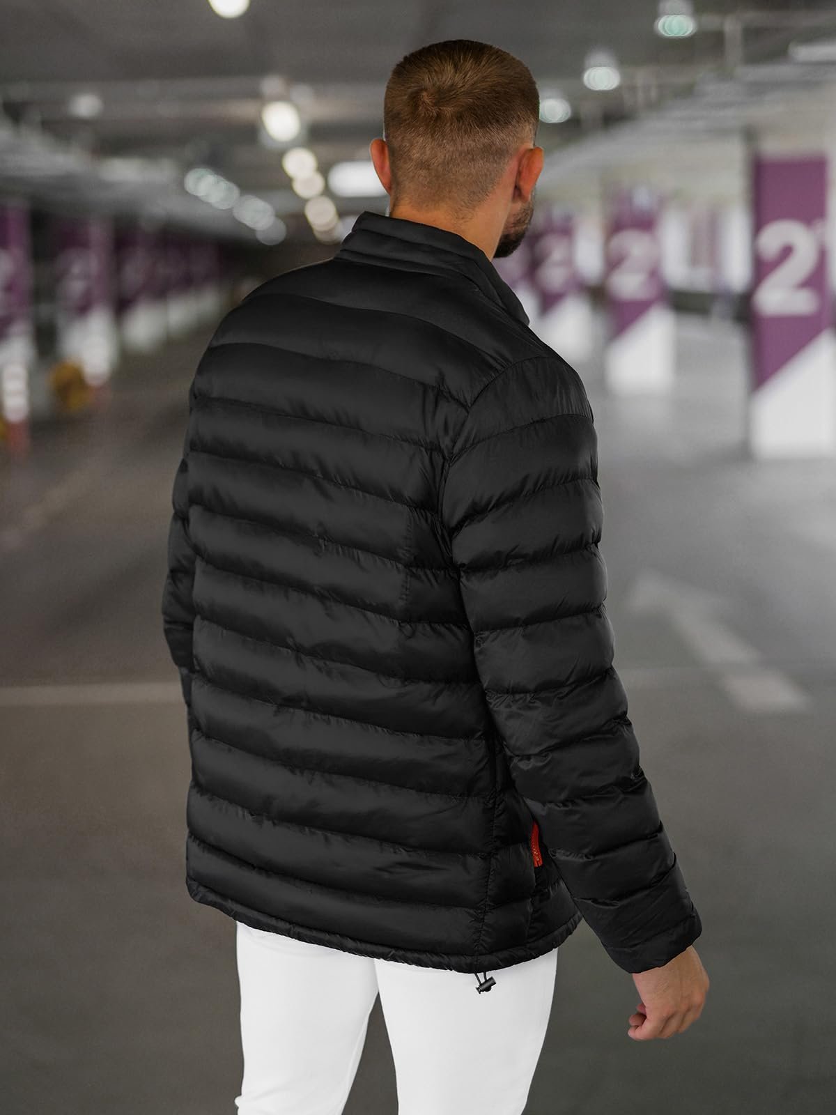Куртка-бомбер мужская OZONEE J. Style 3056, разные цвета, зимняя, теплая, стеганая, с искусственным мехом, легкая, утепленная, фото №5