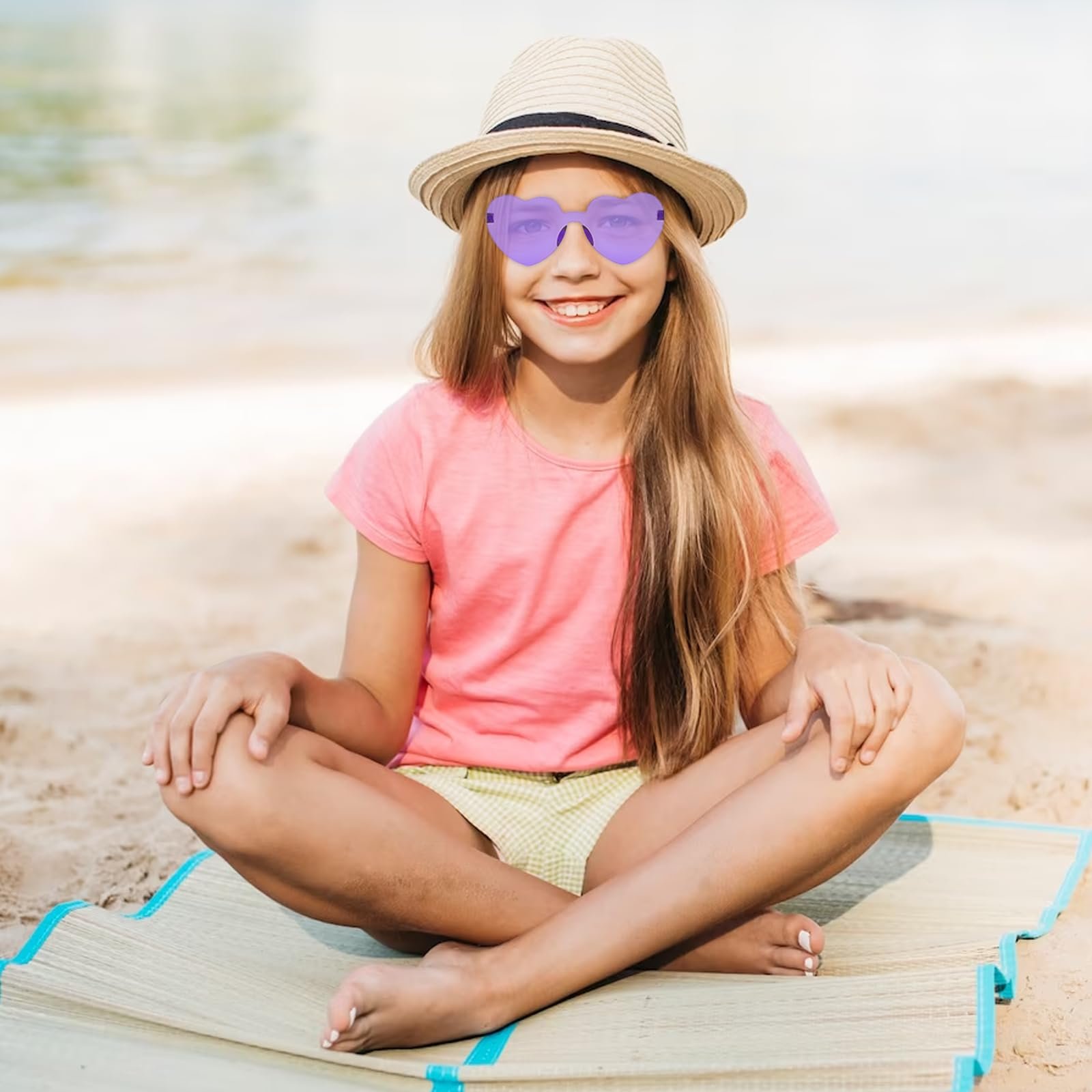 Сонцезахисні окуляри FUNUPUP Серце Прозорі кольори Різнокольорові 12шт, фото №6