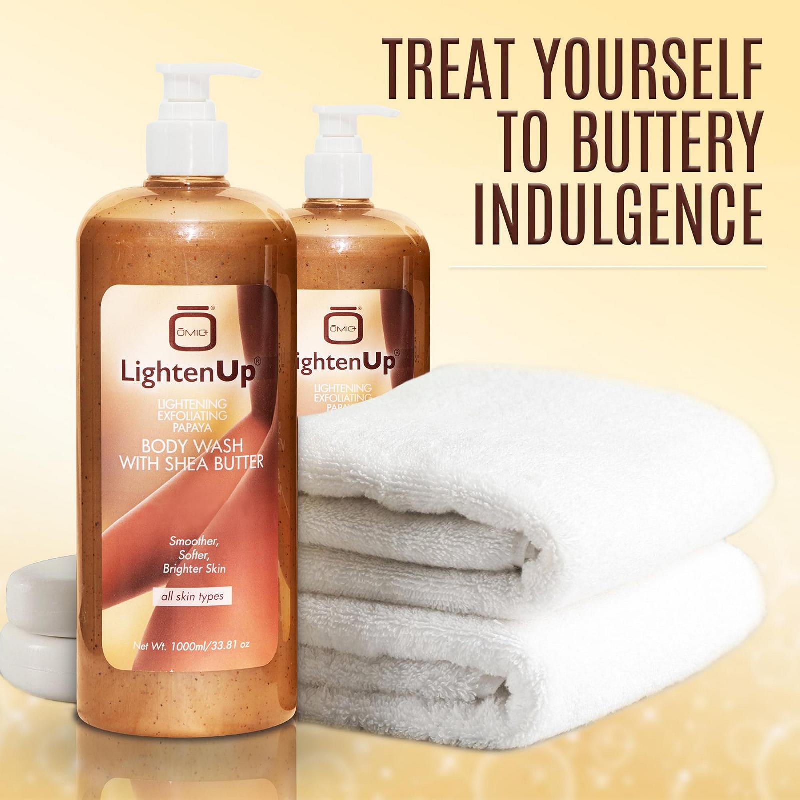 Гель для душу Omic LightenUp Plus відлущувальний з папаєю та олією ши 1000 мл / 33,81 унції, фото №5