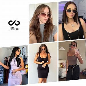 Солнцезащитные Очки JiSoo Ретро Шестиугольные с Цепочкой Золотой synthetic.ua - Фото 1