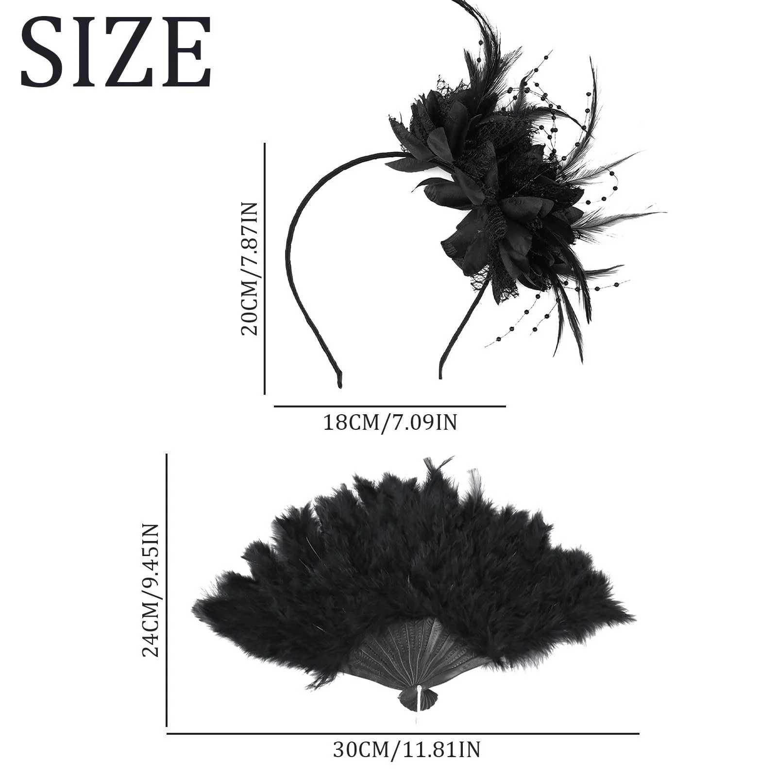 Обруч на голову з пір'ям і штучними квітами, фото №2 Обруч на голову з пір'ям і штучними квітами, фото №2