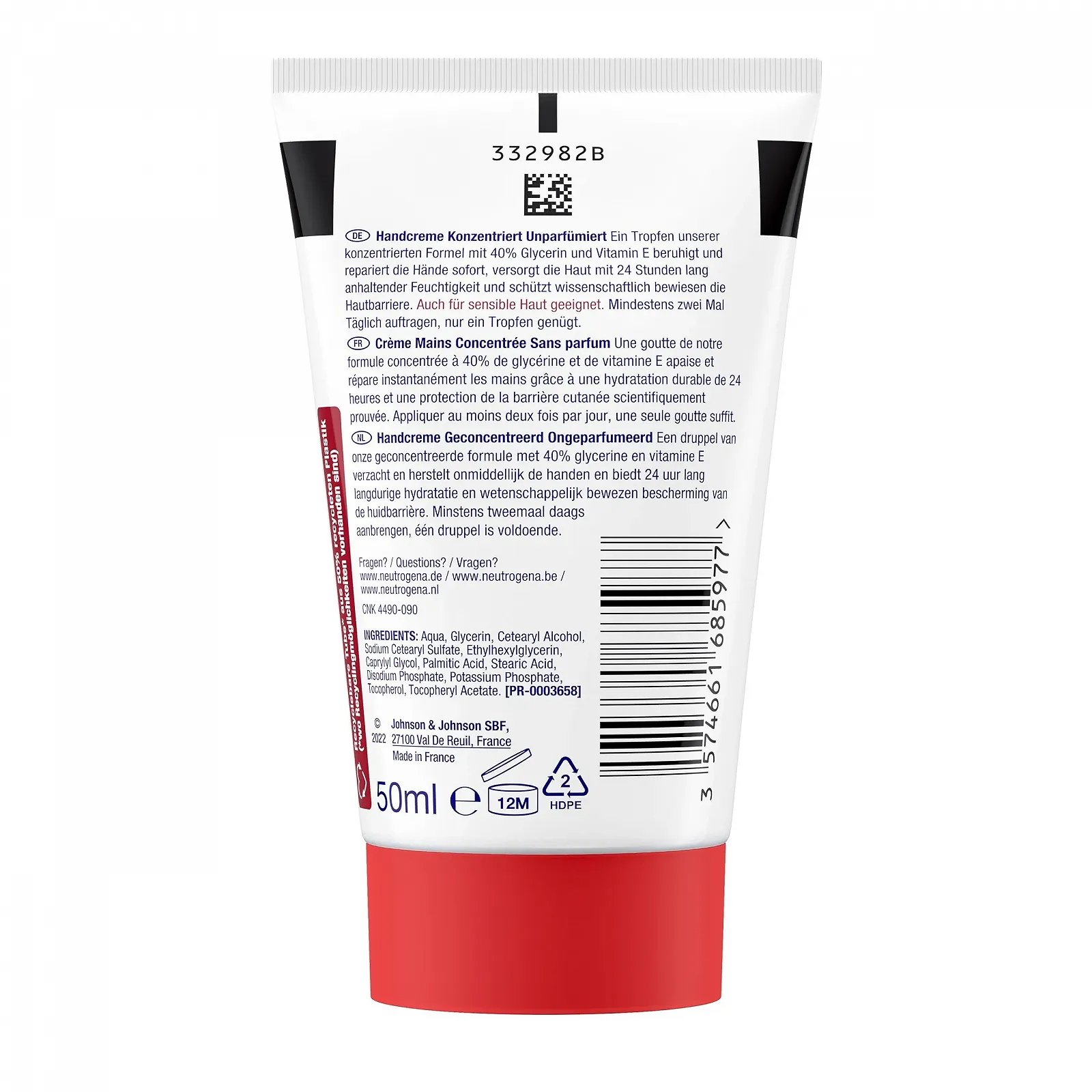 Крем для рук Neutrogena Concentrated Unscented з 40% гліцерином + вітаміном E 50 мл, фото №7