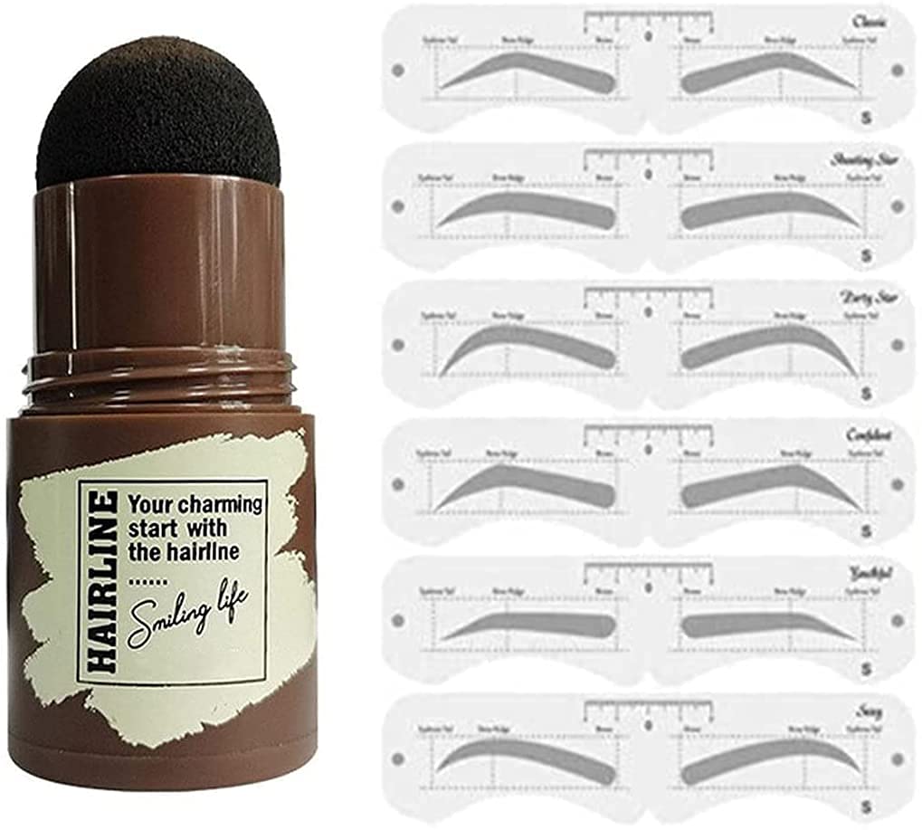 Штамп для бровей Пудра Трафаретный набор Средне-коричневый Штамп, фото №1