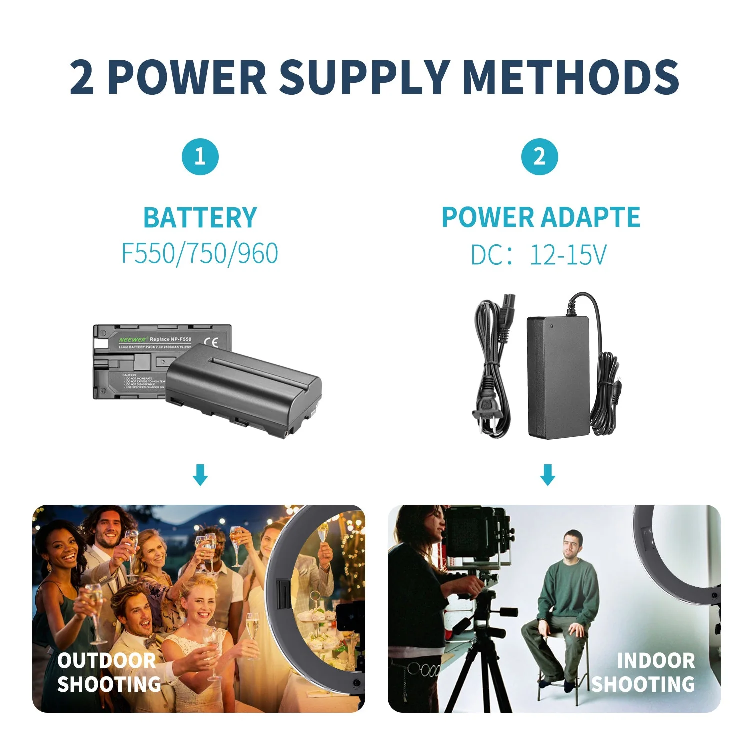 Профессиональный кольцевой светильник Neewer - Серый, фото №3