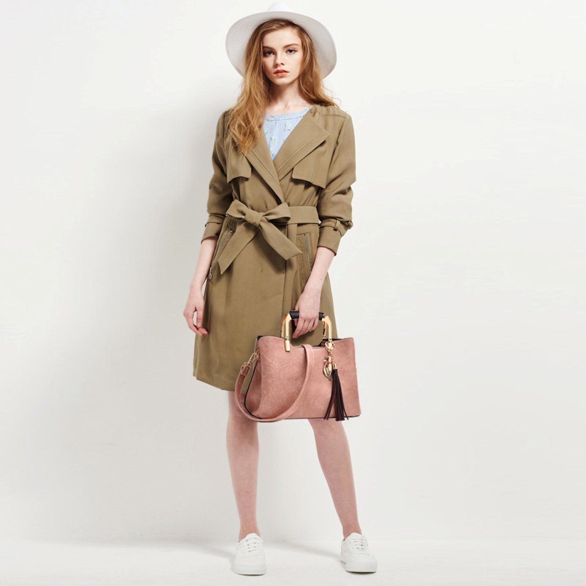 Сумка с короткими ручками NICOLE&DORIS Женская Сумка через плечо Сумка-тоут с кисточкой для женщин из искусственной кожи, фото №2