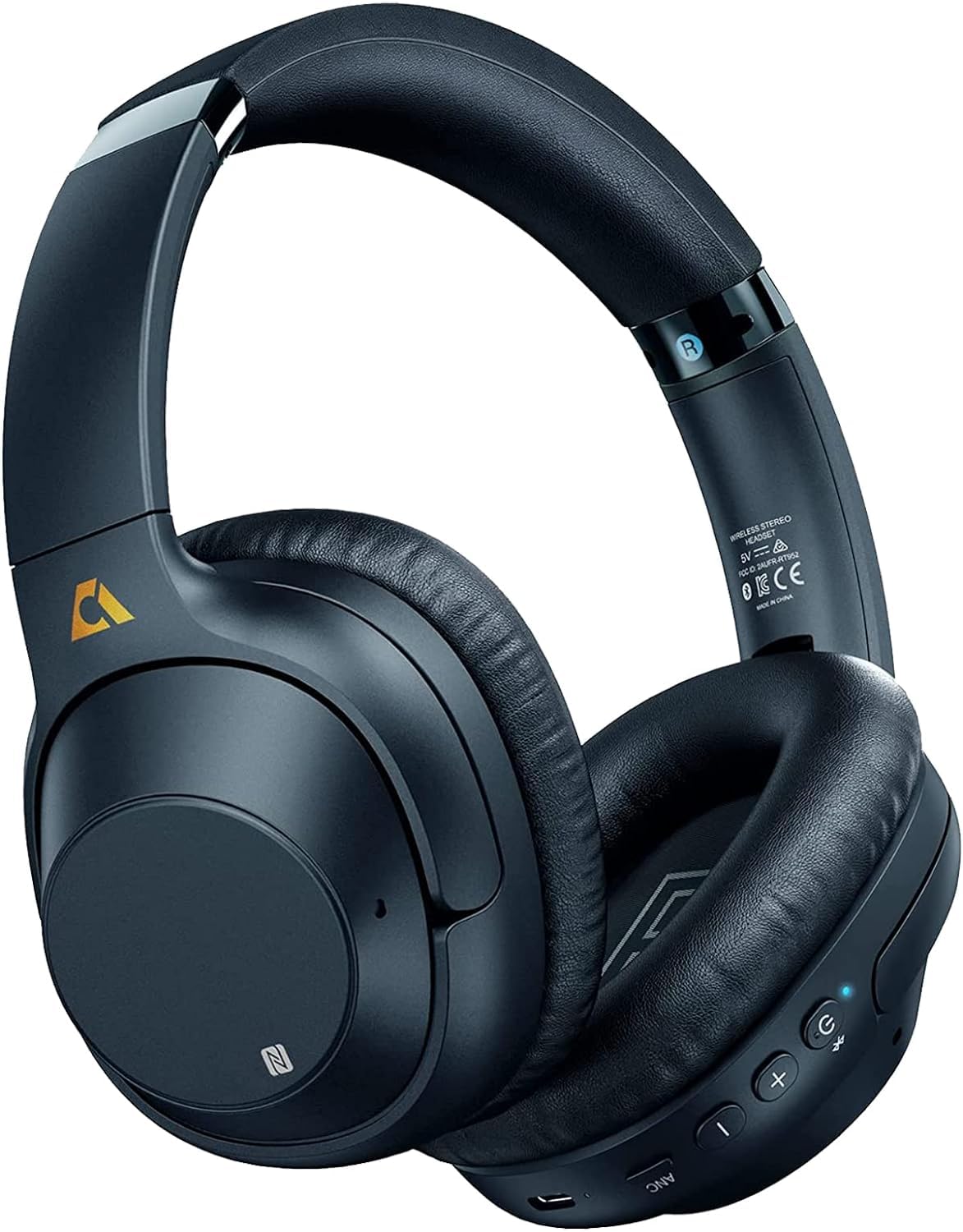 Наушники Ankbit E500Pro Hybrid Active Noise Cancelling, 90 часов воспроизведения беспроводные Bluetooth накладные с микрофоном, Hi-Fi звук, множественные подключения, комфортные ушные подушки, синие, фото №1