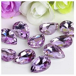 Стрази Багатогранні 6 мм 7 мм 8 мм 10 мм 13 мм 18 мм 20 мм, 50 шт, Кристали для весільного одягу, фіолетові 6x8 мм - Фото 1