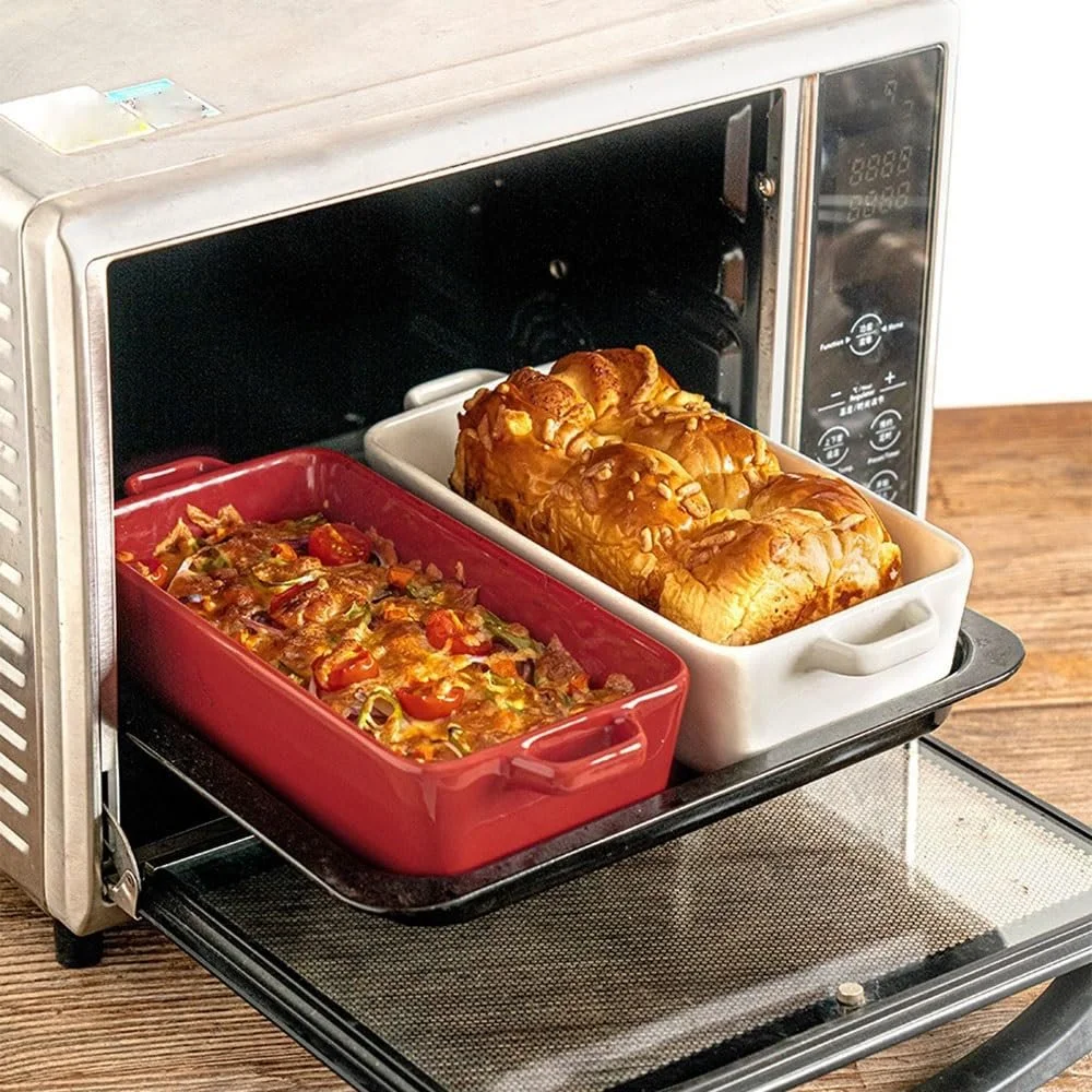 Форма для выпечки керамическая прямоугольная с двойными ручками 1320 мл, фото №8