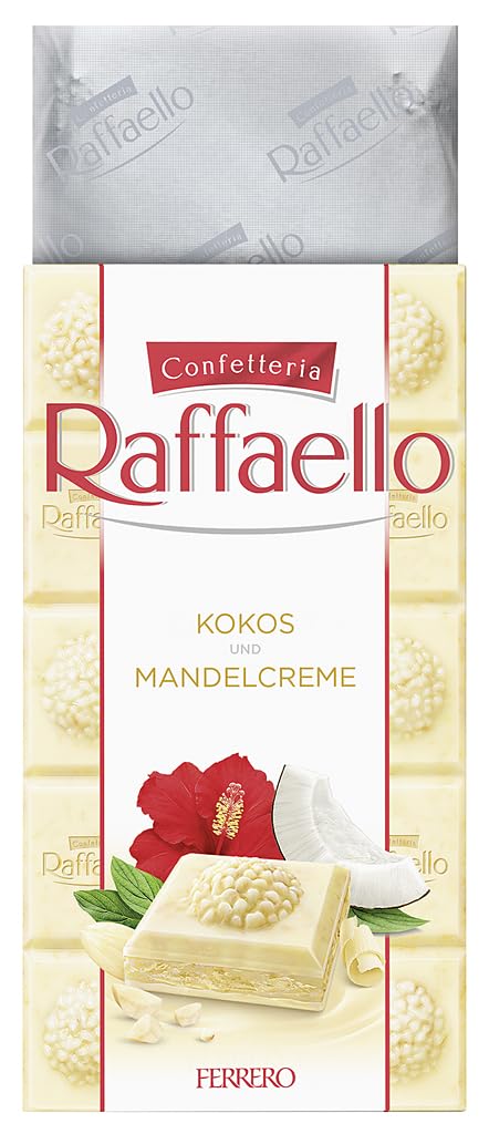 Батончик Ferrero Raffaello Белый шоколад с кокосом и миндальным кремом 90г, фото №3
