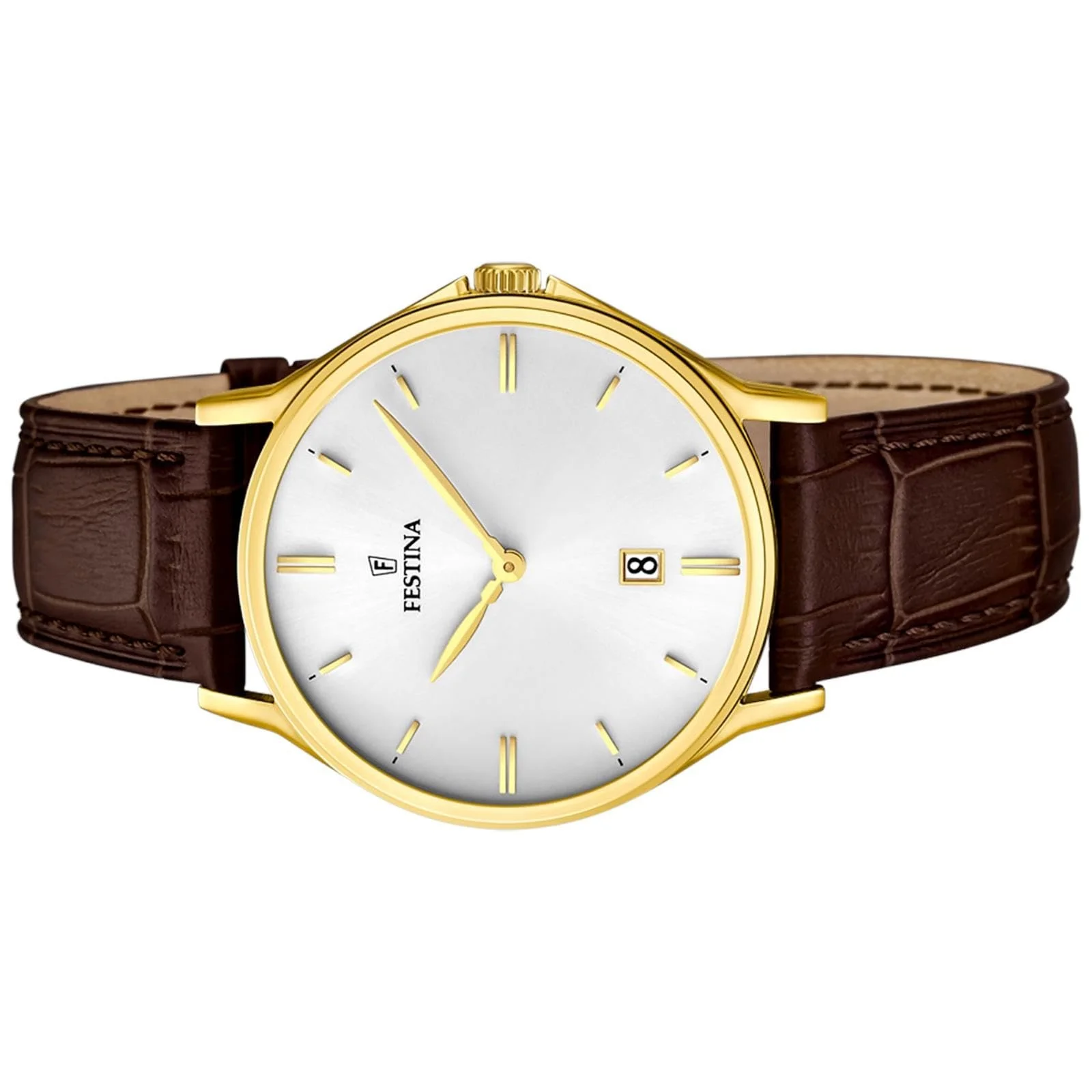 Годинник Festina Аналоговий Кварцовий Чоловічий Ремінець Шкіра, Коричневий/сріблястий, фото №2