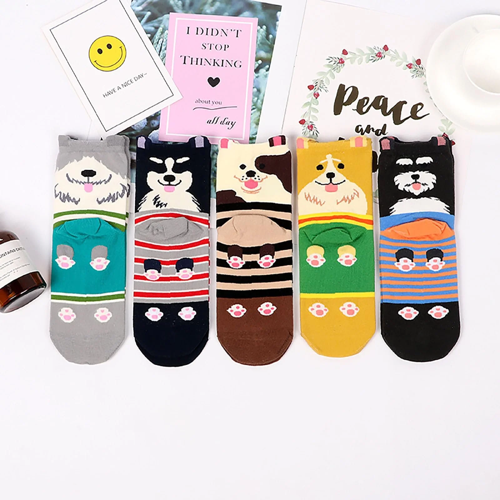 Носки с рисунком собаки, 5 пар, Разноцветные, Милые, С изображением животных, Забавные носки для женщин, Уютные носки для женщин, Носки с животными, Забавные разноцветные носки, Подарок для женщин, Один размер, разноцветные, фото №7 Носки с рисунком собаки, 5 пар, Разноцветные, Милые, С изображением животных, Забавные носки для женщин, Уютные носки для женщин, Носки с животными, Забавные разноцветные носки, Подарок для женщин, Один размер, разноцветные, фото №7