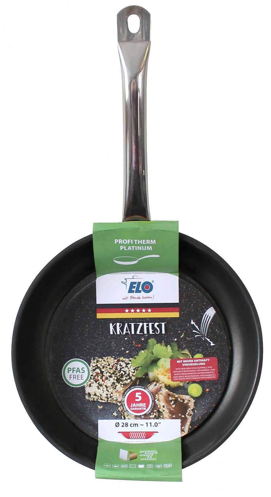 Сковорода ELO Profi Therm Platinum 28 см, нержавеющая сталь 18/10, антипригарное покрытие ELODUR® Select, фото №7 Сковорода ELO Profi Therm Platinum 28 см, нержавеющая сталь 18/10, антипригарное покрытие ELODUR® Select, фото №7