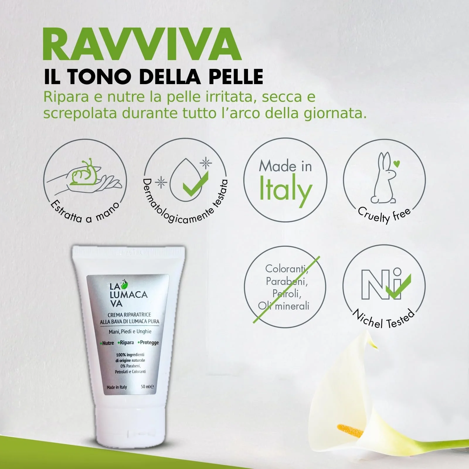 Крем для рук La Lumaca Va С муцином улитки, миндальным маслом и маслом ши Восстанавливающий и питательный 50 мл, фото №5