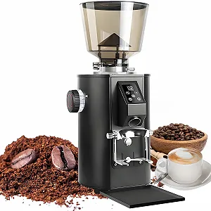 Профессиональная кофемолка Black, с плоскими жерновами, 9 настроек помола, два режима дозировки, бункер емкостью 450 г - Фото 1