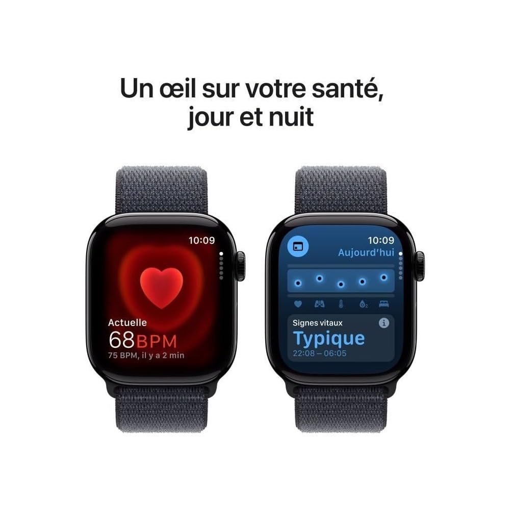 Смарт-годинник Apple Series 10 (GPS + Cellular 42 мм) Алюмінієвий корпус Чорний діамант і спортивний ремінець Чорнило (один розмір), фото №5