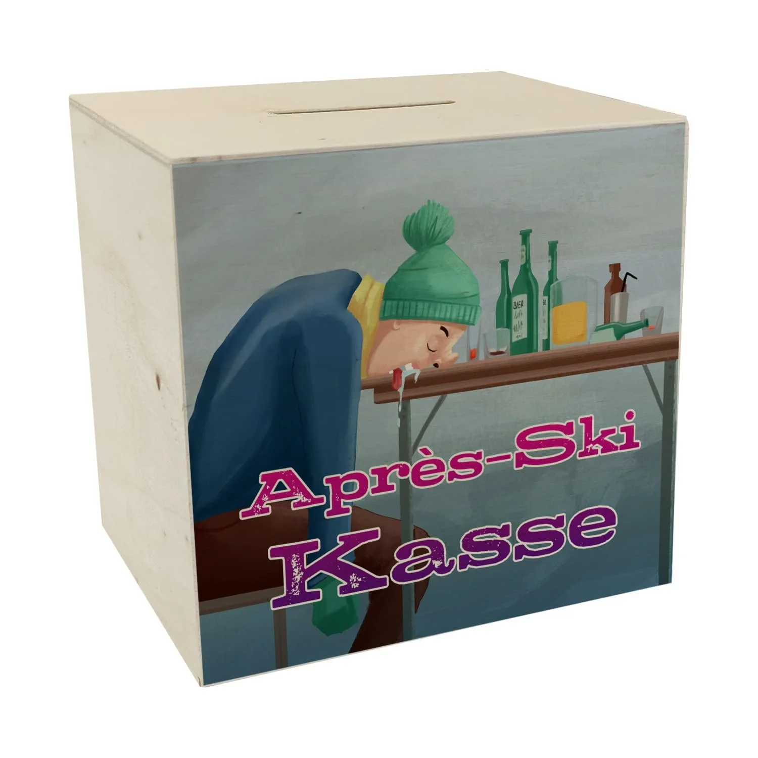 Скарбничка дерев'яна Après-Ski Cashier із кумедним мотивом, фото №1