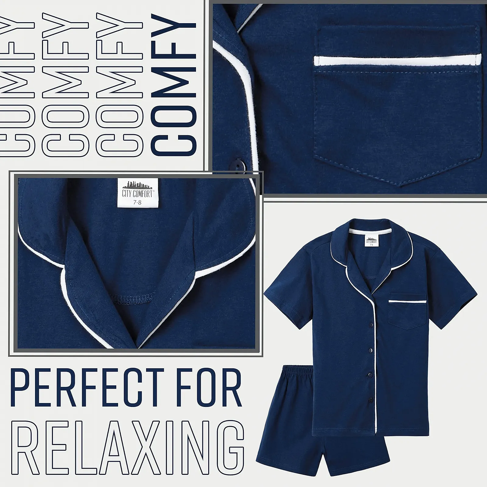 Комплект пижамы CityComfort для девочек, шорты, пуговицы, хлопок, короткий рукав, летняя домашняя одежда, фото №4 Комплект пижамы CityComfort для девочек, шорты, пуговицы, хлопок, короткий рукав, летняя домашняя одежда, фото №4