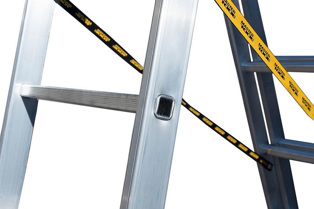 Драбина алюмінієва MASTERTOOL 3-х секційна 3х9 ступенів h=6200 мм max 150 кг 79-1309, фото №5