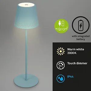 Настольная лампа BRILONER LED Wireless Touch Dimmable Height-Adjustable 38 x 12 cm Сизая (Dove Blue) synthetic.ua - Фото 1
