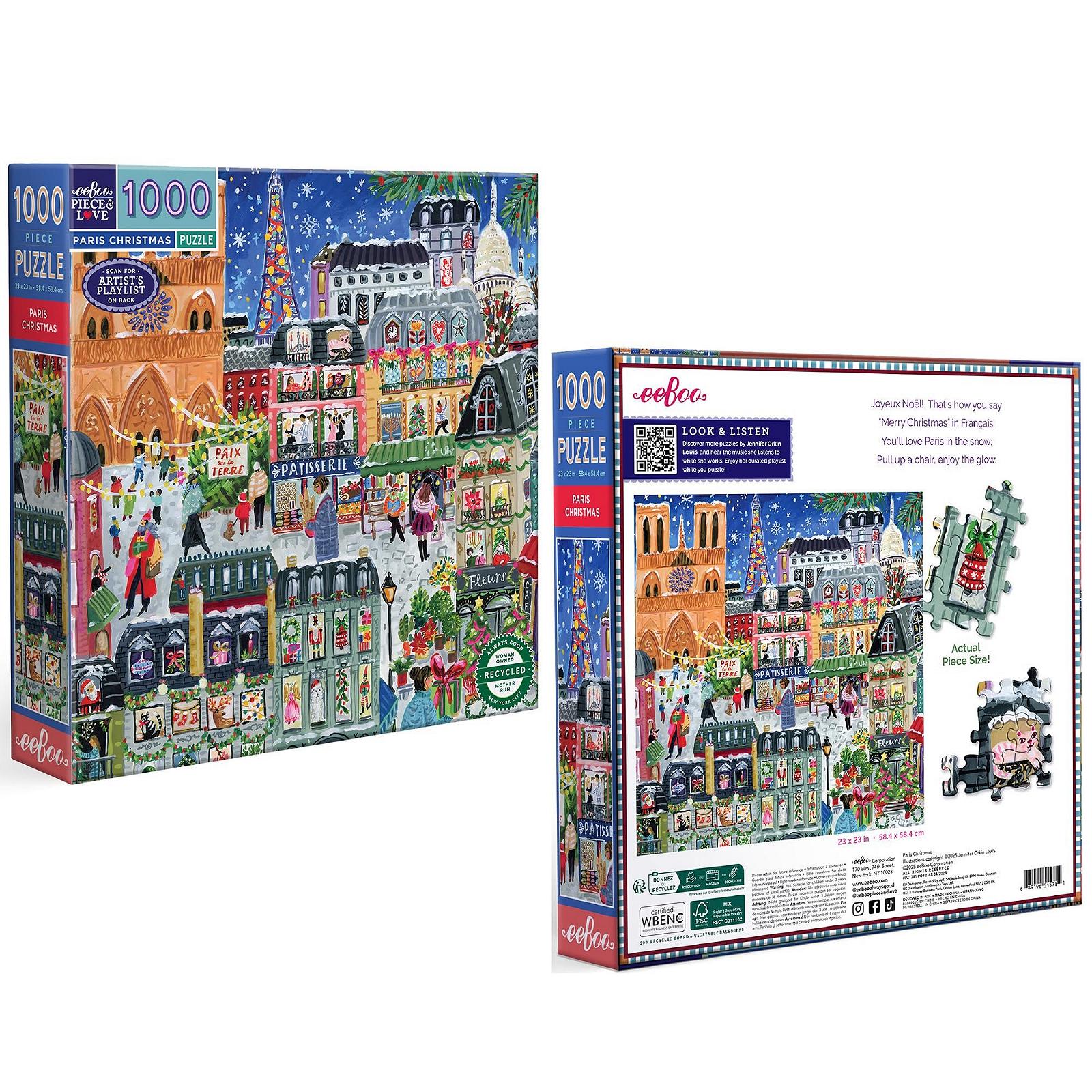 Пазл Eeboo Christmas in Paris Рождество в Париже 1000 элементов 58,5 x 58,5 см, фото №7