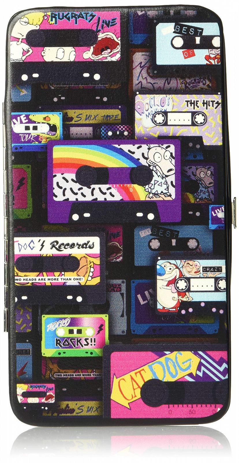 Кошелек Buckle-Down Hinge - Nick 90's Rewind Mash Up Cassette Tapes Collage Черный, разноцветный, фото №4