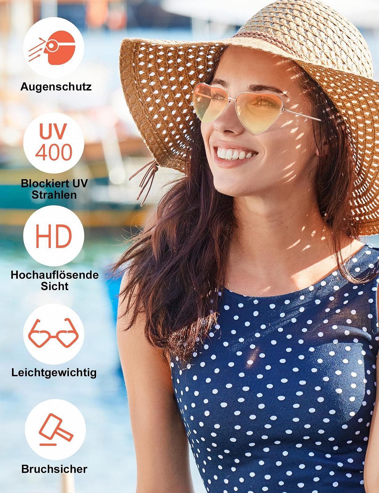 Солнцезащитные очки Сердце Kiiwah Металлическая оправа, фото №3