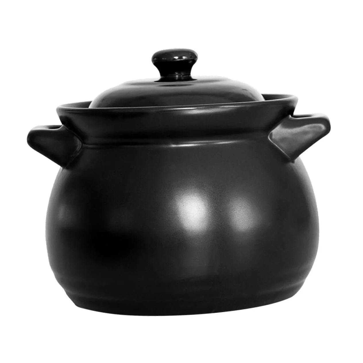 Кастрюля-жаровня TOYANDONA Керамическая Термостойкая с крышкой Нескользящее основание Черный, фото №1