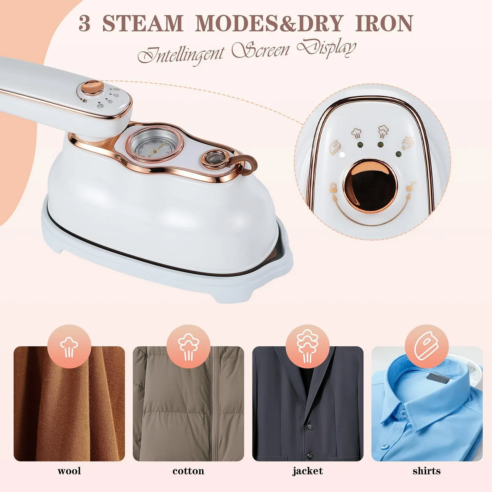 Утюг дорожный паровой VAYALT Travel Steam Iron 1200 W с резервуаром 200 ml, фото №4